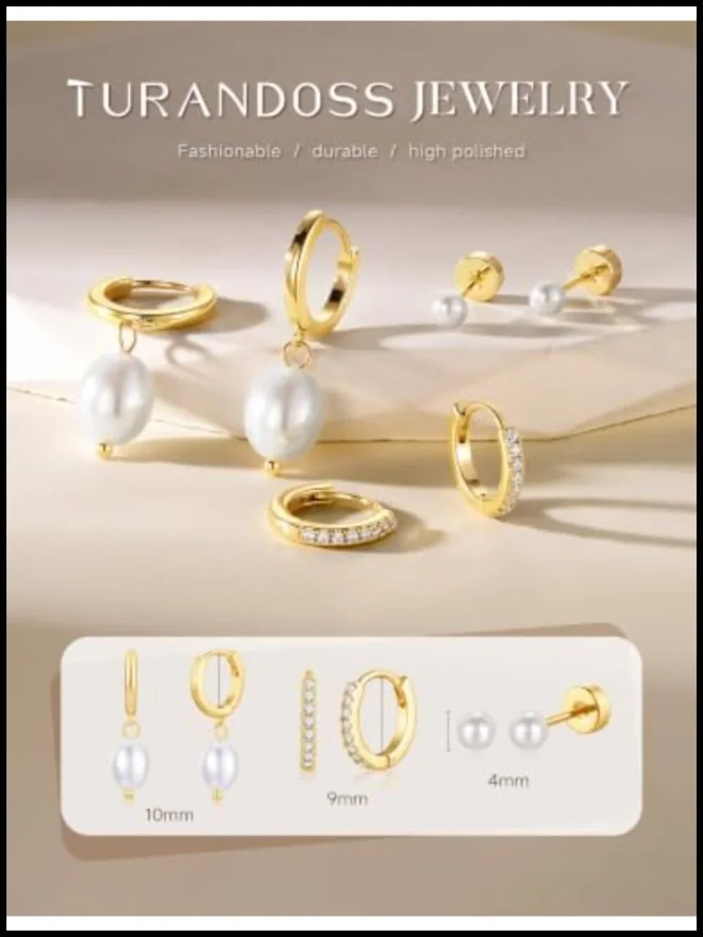 14K Gold Plated Hypoallergenic Huggie Hoop Earring Set Dainty Stackable